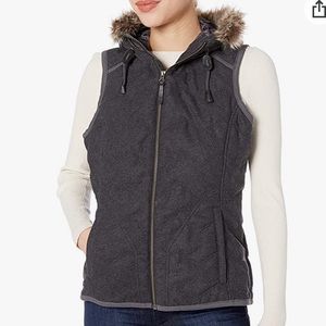 Prana Calla Hooded Vest Quilted with Faux Fur